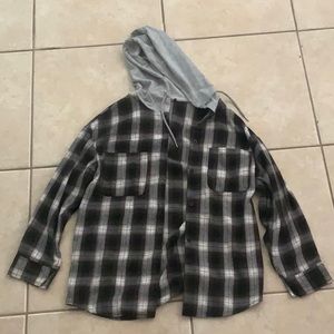 hooded brown flannel